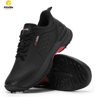 FitVille Extra Wide Men'S Golf Shoes Waterproof, Professional No-Slip Spiked Sport Shoe With Arch Support For Wide Feet