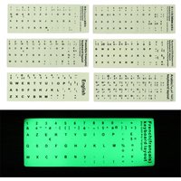 Universal Luminous Keyboard Stickers Notebook Desktop Arabic Russian Black English Italian German Spanish Wubi Tibetan French