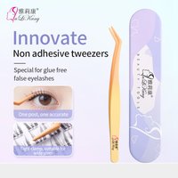 Anti-Stick Glue False Eyelash Tweezers Precision Lash Application Tool