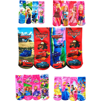 Disney 4Pairs/Lot Kids Socks Bright Color Cartoon Design Frozen Sofia Cars Theme Size 15-22cm Suitable for Boys & Girls