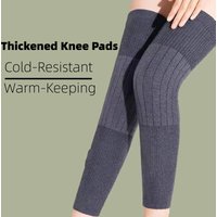 202450--Men's and women's thick leg and knee pads - winter and winter cold protection, relieve knee joint pain