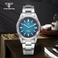 Tandorio 36mm Pilot Watch Textured Dial Sapphire Automatic NH35 Date Men Stainless Steel Fashion Diving Wristwatch Mechanical