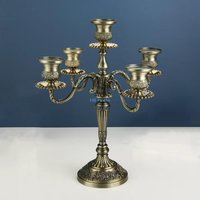 Metal 5-arms/3 arms Vintage Bronze Candelabra Candle Holders Wedding Candlesticks Table Centerpiece Candle Stand Home Decoration