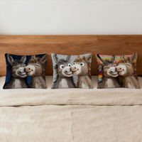 Plush Donkey Cushion Cover Outdoor Sofa Decorative Square Living Room Bedroom Sofa Car