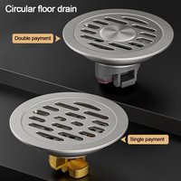 Durable 304 Stainless Steel Round Floor Drains Toilet Washing Machine Dual-purpose Sewer Cover Bathroom Shower Anti-odor