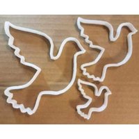 PLA Peace Dove Cutter 3inch 2inch 1inch Pigeon Bird Cookie Cutter Stamp Fondant Plastic Cake Mold Baking Tools