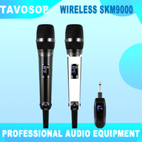 Professional 2channel RHF Wireless microphone system SKM9000 DJ mic Up to 656FT Range with Rechargeable receiver for Karaoke