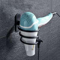 Hair Dryer Holder Rack Organizer Hair Straightener Holder Storage Rack Wall Mounted Bathroom Shelf Storage Accessories