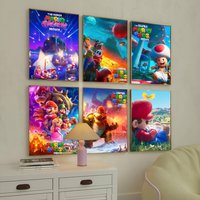 The Super M-mario-s Galaxy Movie Poster Suitable For Home Living Room Bedroom Office Bar Wall Decoration Sticker