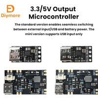 3.3V/5V Output Microcontroller-Based UPS Module 1.5A/1A Lithium Battery Charging Module with Type-C Interface