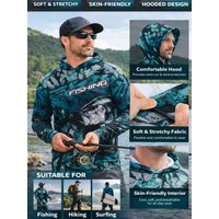 Fishing Clothing Hoodie Men Sunscreen UPF 50+ Quick Dry Long Sleeve Face Cover Shirt Breathable