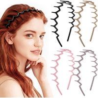 Zig Zag Headbands - 4Pcs Non Slip Comb Headband with Teeth for Women Classic Wavy Claw Headband for Menโs Women's Hair Fashion H