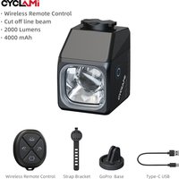 AliExpress CYCLAMI CYC2000 Wireless Remote Control Smart Bicycle Headlight Super Bright Bike Light Under Handlebar MTB Road Night Riding