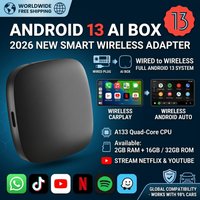 2026 Android13 CarPlay Ai Box Kowankit Bezprzewodowy adapter USB 3 w 1 z funkcją Android Auto Plug & Play do Youtube Netflix Uniwersalny TV Box
