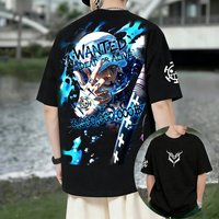 Oversized Unisex Pure Cotton T-shirt One Piece Trafalgar D. Water Law 2026 Summer New Product Anime Printed Short Sleeved Top