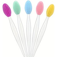 5pc Silicone Pore Brush,Exfoliate Your Large & Visible Pores With This Facial Brush,Double-Sided Black Head Cleaning Tool