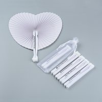 20/30Pcs personalized custom white wedding Heart paper fan for party souvenirs engagement baby baptisms Guest gifts any Logo