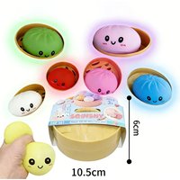 Dumpling Squishy Toy with steamer Box Stress reducing rebound toy Stress Relief Sensory Ball blind box Toy for Kid Adult Gift