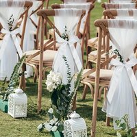 Premium White Tulle Roll | Sheer Fabric for Wedding Chair Sashes & Event Decor