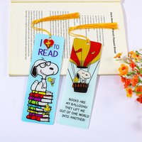 Anime Acrylic Bookmarks with Tassel Cartoon Peanuts Book Mark Page Marker for Students Reading Gift Book Lovers