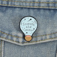 Light Bulb Enamel Pins Inspire and Create Brooches Lapel Badges Clothes Creative Idea Jewelry Gift for Friends