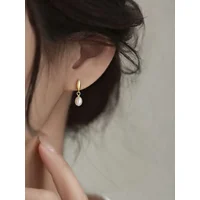 Elegant Pearl Earrings for Women 925 Sterling Silver Needle Fashion Teardrop Pendant Earrings Wedding Luxury Jewelry Girl Gift