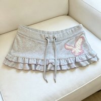 Summer American Vintage Casual Sweet Skirts Y2K Ruffle Sexy Spicy Girl Mini Skirts Fitted Chic Preppy Style Daily Female Clothes