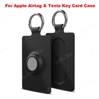 For Apple Airtag&Tesla Key Card Case Anti-lost Tracker Locator Soft Silicone Protective Cover for Air Tag Model 3 Y S X Holder