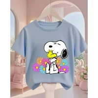 Summer Casual Crew Neck T Shirt Cute Kawaii Cartoon Street Fashion Tops For Kids Snoopy Boys Girls 3 14 Years