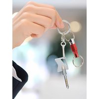 Double Headed Quick Release Keychain 360° Rotation Aluminum Alloy Detachable Keychain Retractable Mini Pull Apart Key Rings