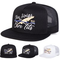Unisex BLUE STRIPS FOR BARE TITS Embroidery Hip-hop Net Hats Spring Summer Adjustable Casual Baseball Caps Sunscreen Hat Cap