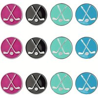 Golf Ball Markers Assorted Patterns Value Pack of 12 Golf Gifts, Golf Cap Clips Accessories Sets for Men Women Golfer