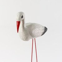 White Stork Bird Figurine 3D Realistic Garden Sculpture Outdoor Lawn Pond Yard Decor Durable PE Material
