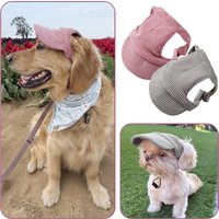 Large Dog Sunscreen Hat Pet Baseball Cap Outdoor Sports Cap with Ear Holes Adjustable Puppy Sun Protection Hats for Small Dogs