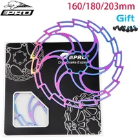 Bicycle Brake Disc Six Nail Cycling Pads Colorful Stainless Steel 160mm 180mm 203mm MTB Mountain Road Bike Brakes Rotors Parts