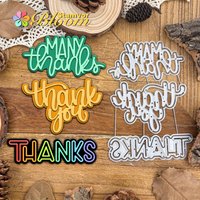 Original Lovely Layers Thanks Thank You Many Thanks Hand-write Words Title Metal Cutting Dies Scrapbooking Decorative Embossing