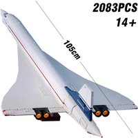 2083 Teile Airbus Concorde Flugzeug-Bausteine; dekorative Partyartikel, Geschenk-Bausteine; Geburtstagsgeschenk-Spielzeug für Erwachsene