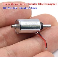 DC 5V 6V 9V 12V Mini Tiny 10MM Cylindrical Suction Inhalation Type Solenoid Electromagnet Stroke 5.5mm DIY Fingerprint Lock