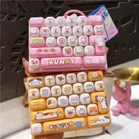 Trendy Creative Cartoon Animal Diary 26 Grids Stress Relief Keyboard Keychain Desktop Decoration Student Bag Ornament