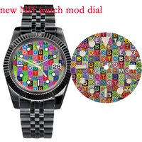 New Luminous NH35 28.5mm graffiti letters Test Pattern Surface Modified Mechanical Watch Accessories For NH35 NH36 Movement