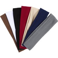 7PCS Solid Color Elasticity Headbands For Women Men Yoga Exercise Sweat Absorbing Sweatbands Wide Edge Hair Accessories