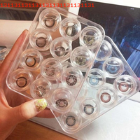 Portable Travel Case Soak Container for Beauty Pupil 12-Grid Transparent round Contact Lens Storage Box