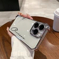 Personalized Custom Name Plating Phone Case For iPhone 17 16e 16 15 14 13 12 11 Pro Max XR XSMax Mini Air Plus Anti-Fall Airabag