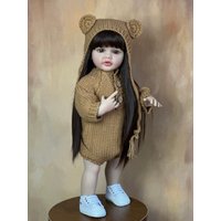 BZDOLL 55 CM 22 INCH Full Vinyl Body Realistic Reborn Baby Girl Doll Princess Toddler Bebe Birthday Gift