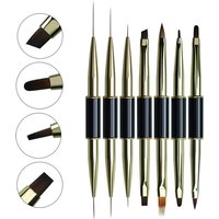 1/7PCS Dual End Nail Stripes Lines Liner DIY Painting Brush Liquid Powder Acrylic UV GEL Extension Builder French Drawing Pen
