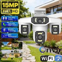 15MP 8K Wifi IP Camera Three Lenses PTZ Outdoor Four Lens Smart Home Wireless HD Night Vision CCTV Security Cam Onvif Yoosee