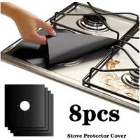 2-8pcs Stove Protector Cover Liner Clean Mat Pad Gas Cooker Cover Washable Stovetop Protector Cover Kitchen Cookware Accessories