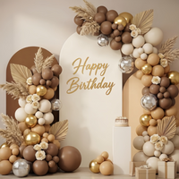 Custom 2-Sided Brown Beige Arch Backdrop Cover Kid 1st Birthday Party Bridal Baby Shower Wedding Party Portrait Decor Background