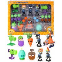 New Plants vs Zombies 2 Peashooter Mecha Roadblock Zombie Eggplant Ninja Toy set 10pcs Soft silicone Game Figures Model Boy Gift