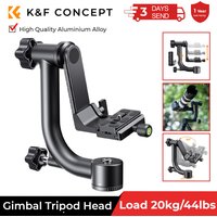 K&F CONCEPT Tripod Head Aluminum Alloy 360 Degree Panoramic Gimbal Bird Tripod Head with 1/4 Standard Quick Release Plate